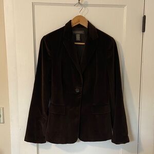 Vintage 2002 Banana Republic Dark Brown Velvet Blazer - size 8 - Y2K